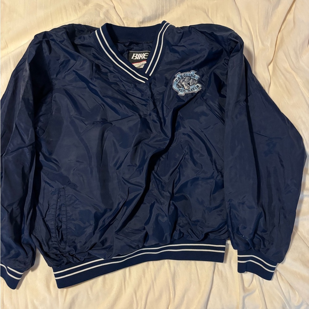 BIKE Navy Blue Carolina Tar Heels Windbreaker Bomber Jacket